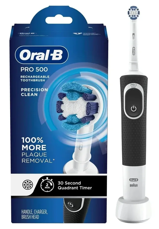 Oral-B Pro 500 rechargeable electric toothbrush with its packaging